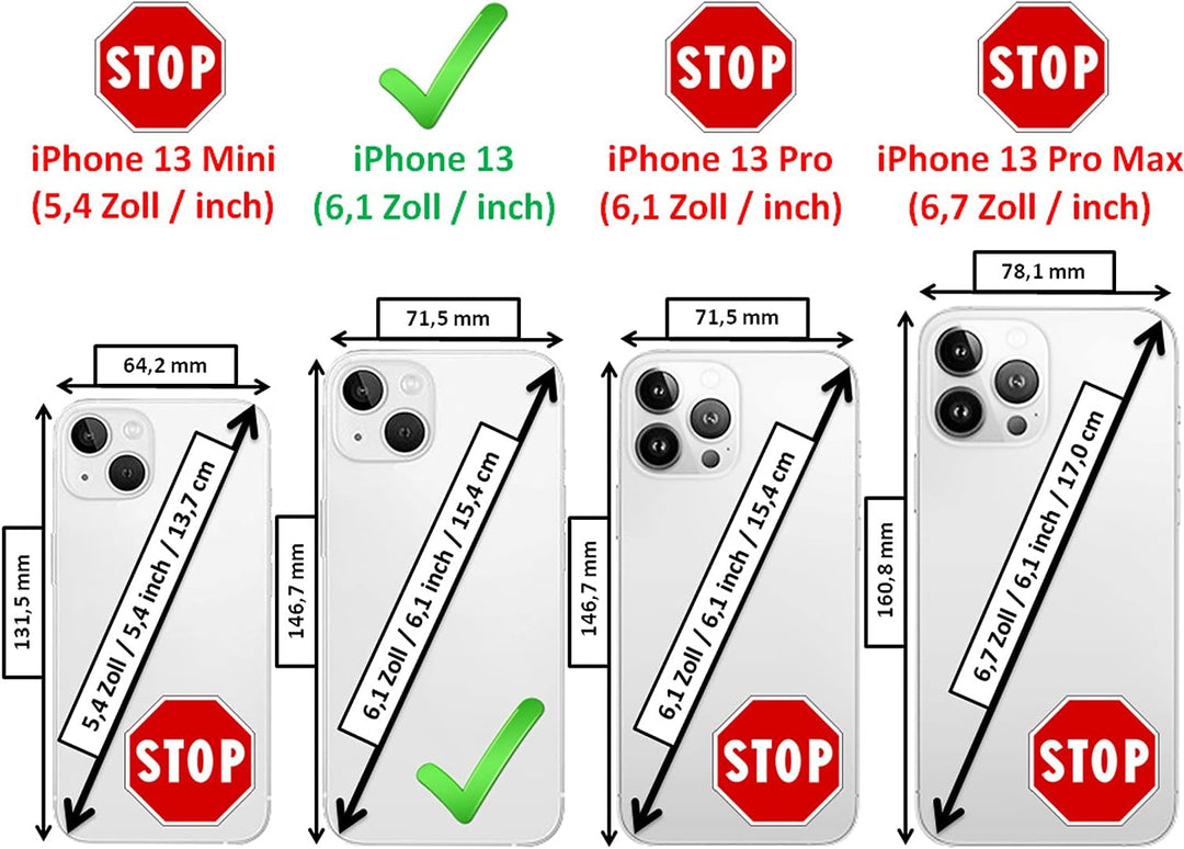 Mobiskin Hülle kompatibel mit Apple iPhone 13 (6,1 Zoll), Handyhülle mit echtem Leder, Case, Schutzh