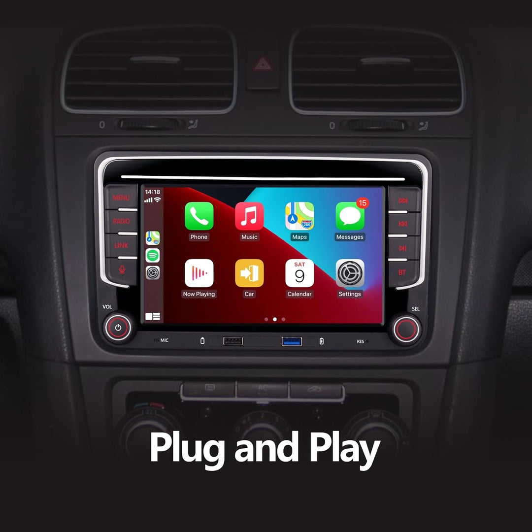 YZKONG Autoradio für VW Passat Golf MK5 Jetta Caddy EOS Tiguan mit CarPlay Android Auto, Double DIN