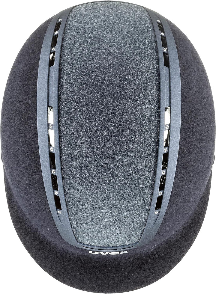 Uvex Reithelm suxxeed Glamour Blue Kristalle blau Veloursimitat Glitzereinsatz blue 54-55 cm, blue 5