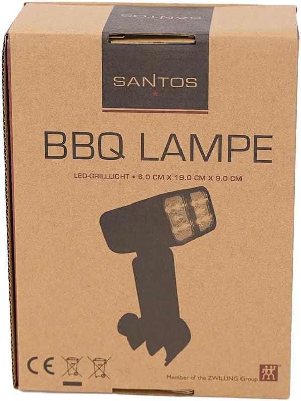 SANTOS universal BBQ Grilllampe - Grillflächenbeleuchtung - 2 separat schwenkbare LED Leuchtköpfe -