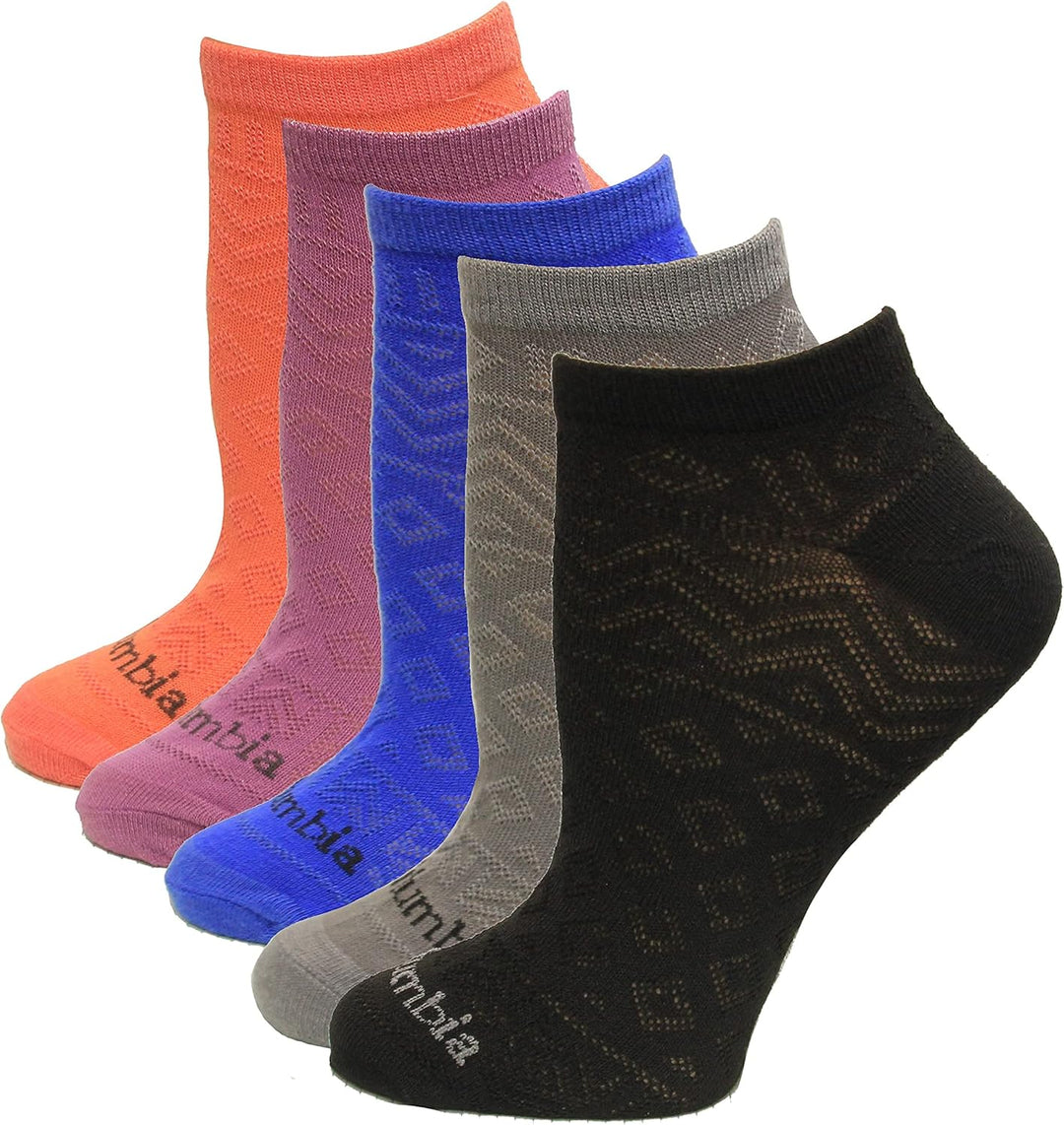 Columbia Fashion Mesh No Show Socks 6 Pair, Assorted, One Size