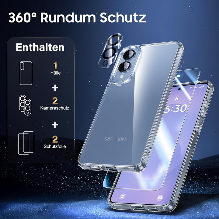 UniqueMe für Samsung Galaxy S25 Edge Hülle - Handyhülle für Samsung S25 Edge Case, 5 in 1 Set Rundum