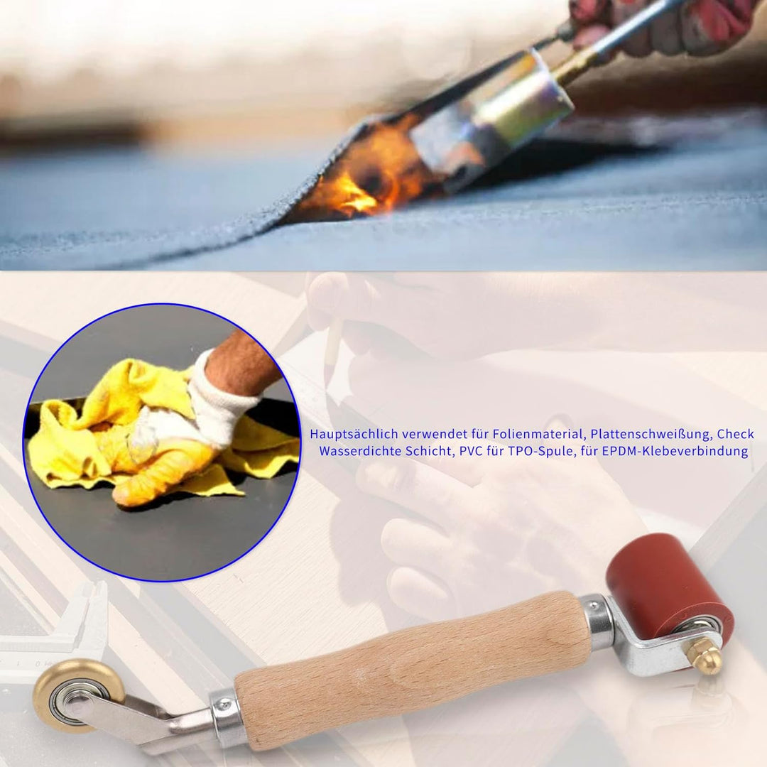 Gugxiom 40mm Silikon Nahtroller, Handdruck Doppelend-Silikon Naht Messing Detail Roller Combo Nahtro