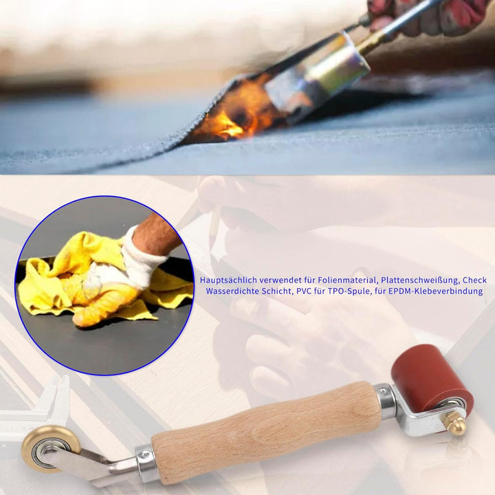 Gugxiom 40mm Silikon Nahtroller, Handdruck Doppelend-Silikon Naht Messing Detail Roller Combo Nahtro