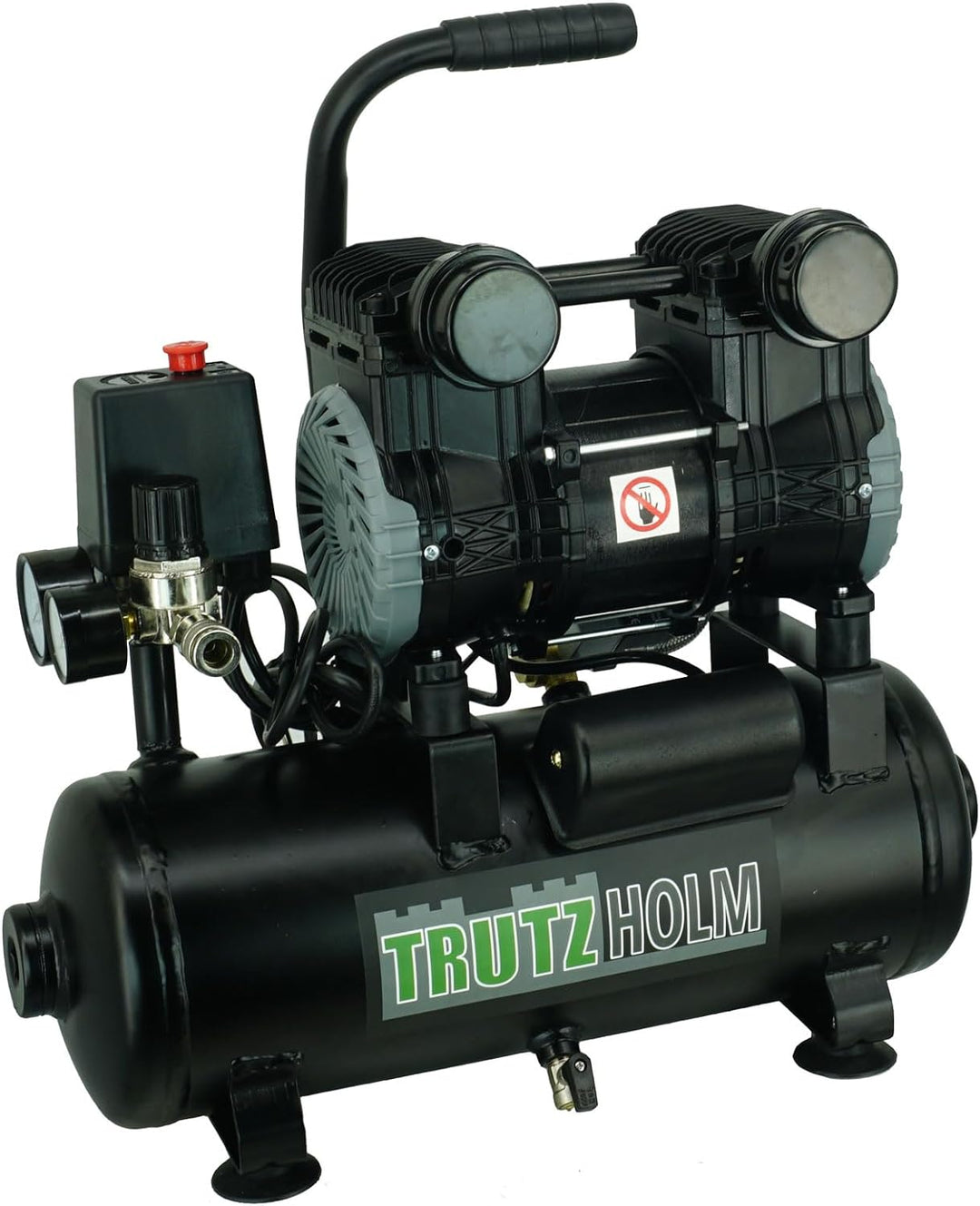 TRUTZHOLM brushless silent Flüsterkompressor tragbar innenbeschichtet 750W / 9 Liter silent leise 57