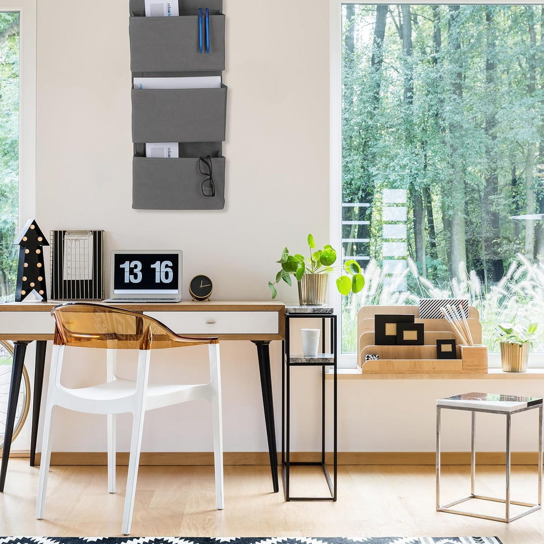 Relaxdays Hängeorganizer, 3 Fächer, Tür & Wand, Türregal mit Haken zum Einhängen, Bad, Flur, HBT: 75