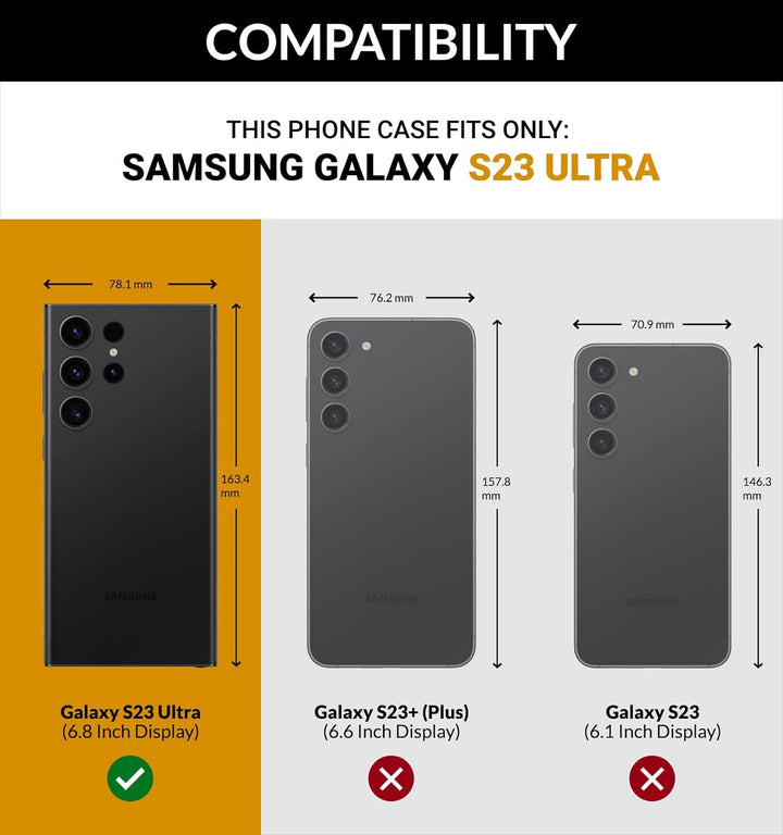 SURAZO Handyhülle für Samsung Galaxy S23 Ultra Hülle Leder – Klappbare Echtleder Schutzhülle [Magnet