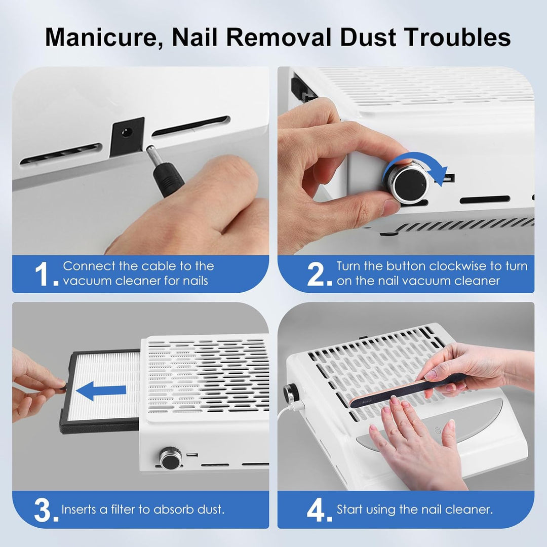 Staubabsaugung Für Nägel Mit Filter,Staubabsaugung Für Nägel 100W,Mit Led Licht,Nagelstaubsauger,Wie
