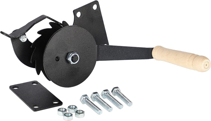 KOTARBAU® Seilzug mit Kurbel für Grill Schwarz Perfekt für Grillreffen mit Bratwürstchen