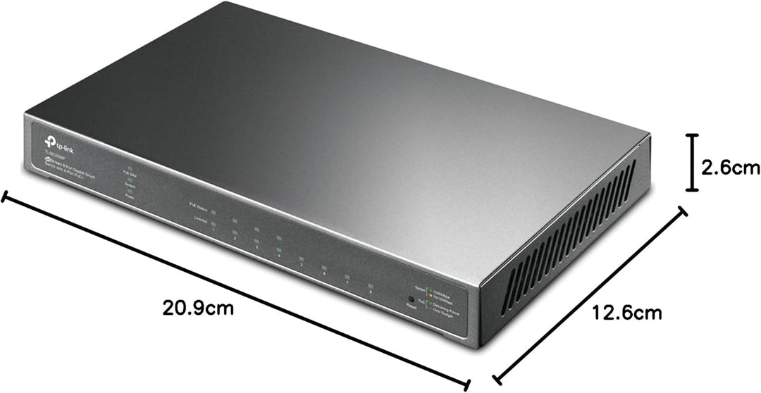 TP-Link TL-SG2008P 8-Port Smart Managed Netzwerk LAN Switch mit 4 PoE+ Ports (62 Watt, IEEE-802.3af/