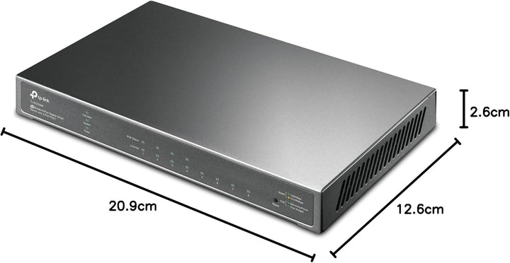 TP-Link TL-SG2008P 8-Port Smart Managed Netzwerk LAN Switch mit 4 PoE+ Ports (62 Watt, IEEE-802.3af/