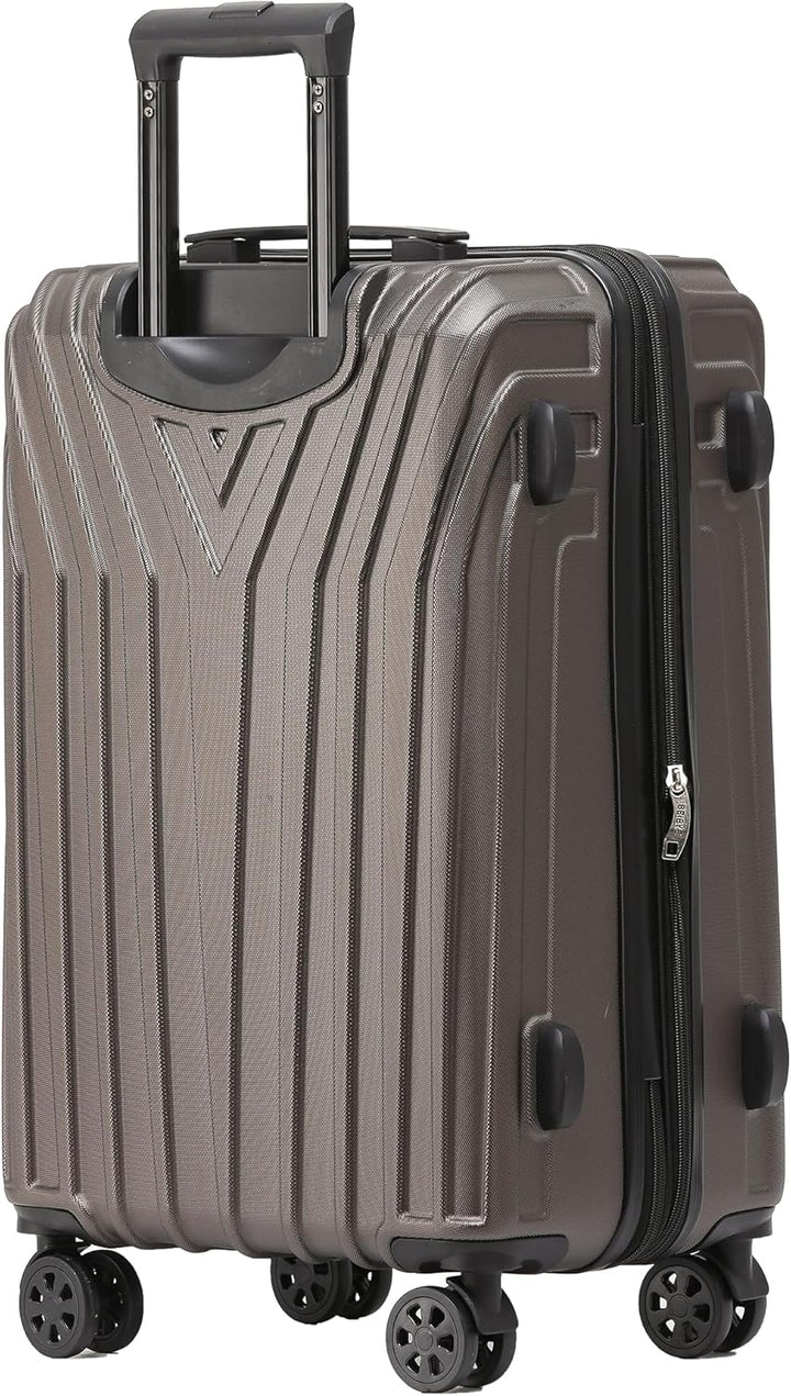 BEIBYE Kofferset Rollkoffer Koffer Hartschale,TSA Schloss, Zwillingsrollen, Erweiterung (Coffee, 66