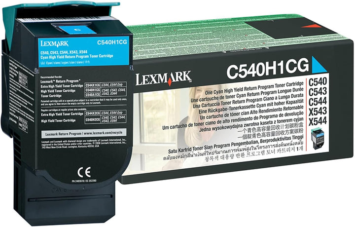 Lexmark C540H1CG C540, C543, C544, X543, X544 Tonerkartusche 2.000 Seiten Rückgabe, cyan, CYAN