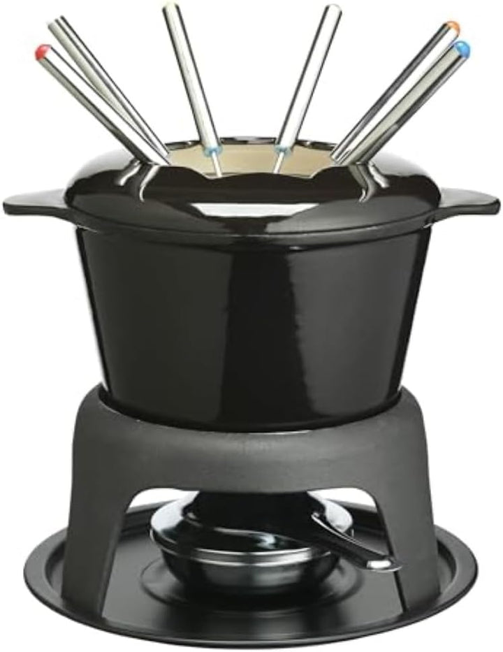Kitchen Craft MasterClass Fleisch-/Käse-/Schokoladen-Fondue-Set aus Gusseisen, mit Sechs Edelstahlga