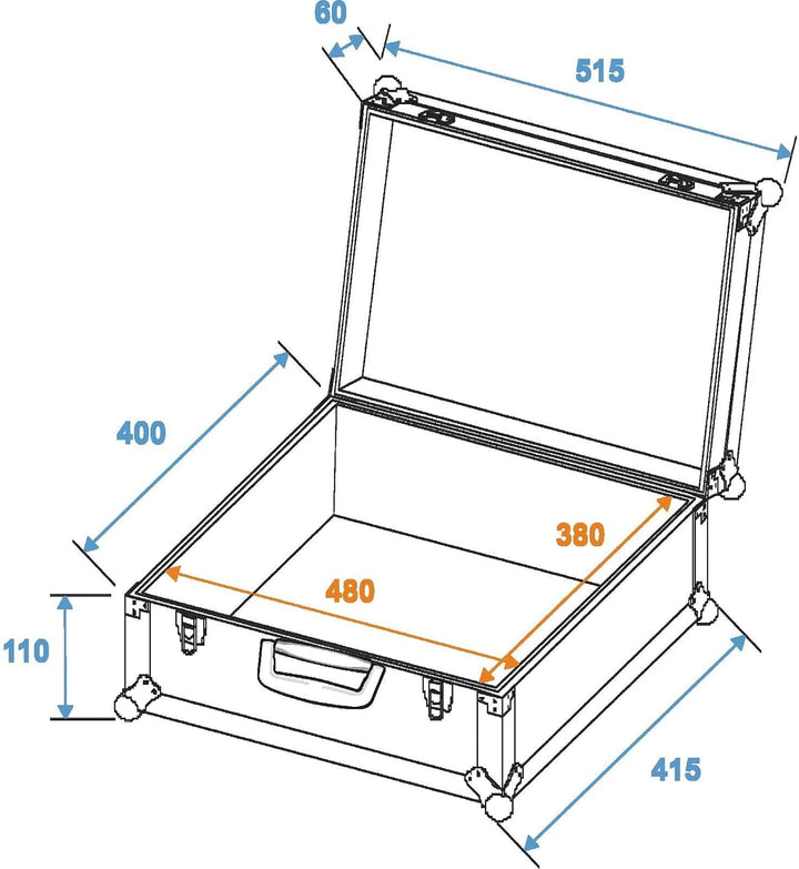 ROADINGER Universal-Koffer-Case FOAM GR-1 alu | Flightcase mit flexibler Schaumeinlage und 480 x 380