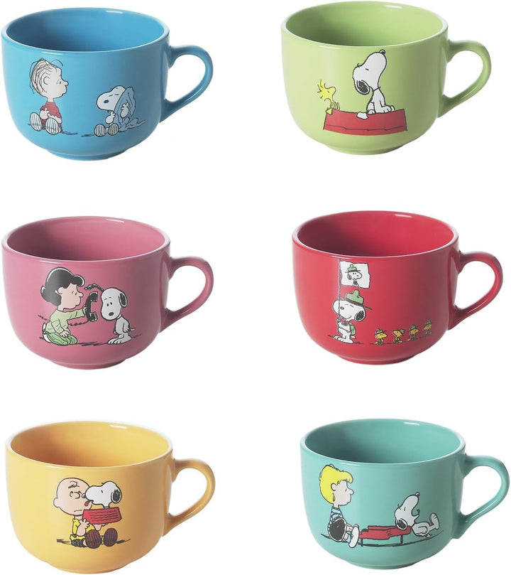 Excelsa Brunch Time Cappuccinotasse 6 tlg. Set Jumbo Snoopy Modern, Modern