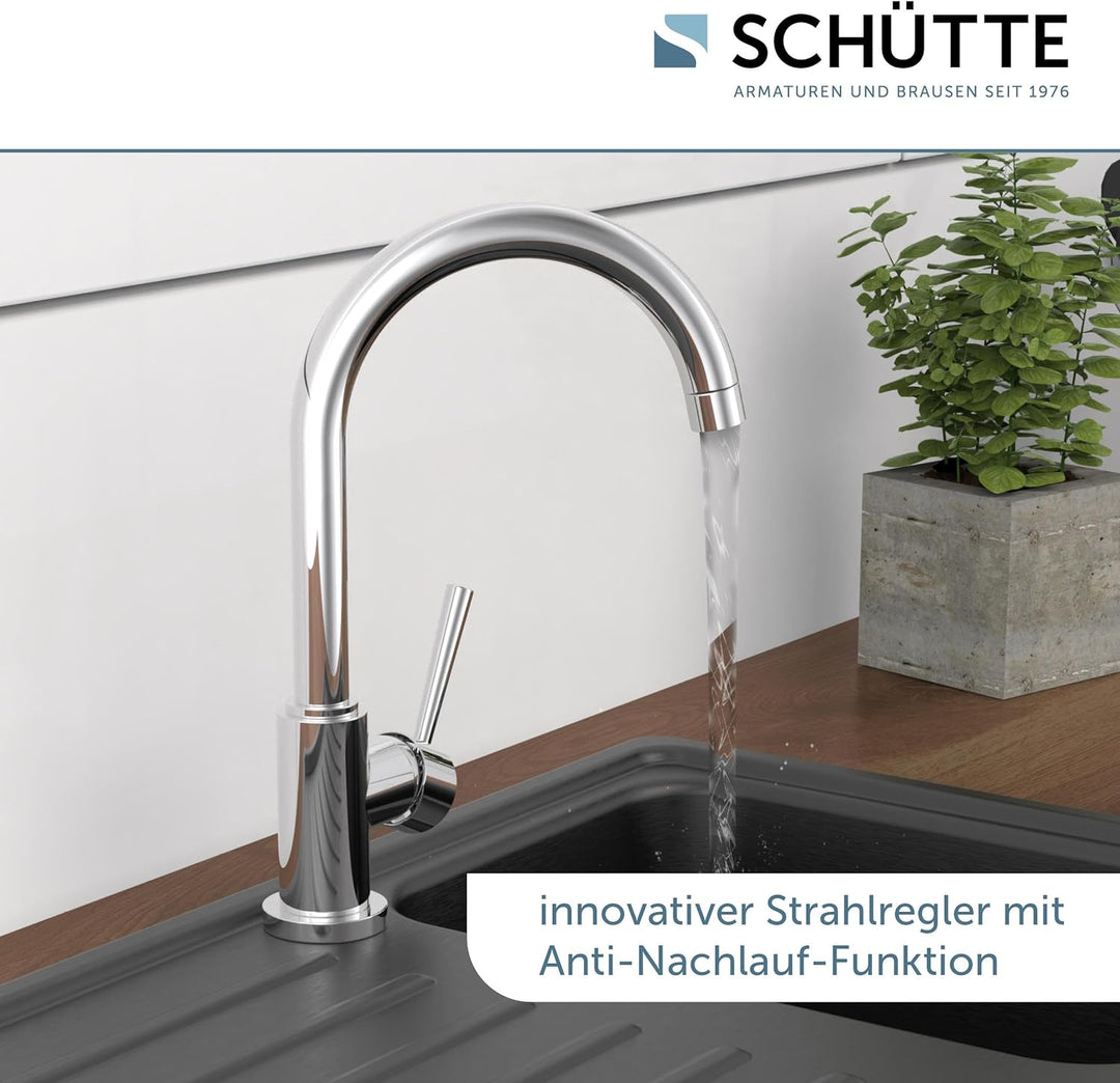 SCHÜTTE 79119 CORNWALL Küchenarmatur Niederdruck, Spültischarmatur mit hohem Auslauf, Einhebelmische
