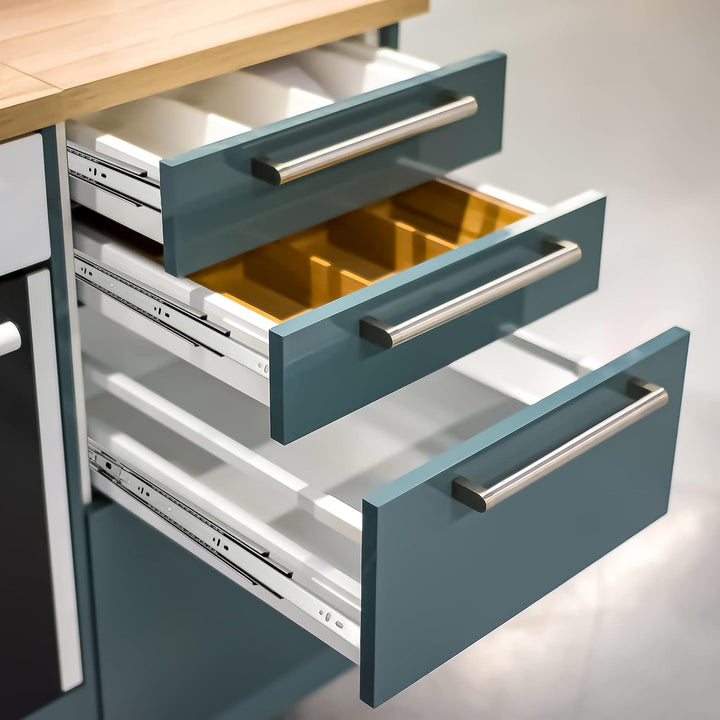 Tubiaz 4 Paar(8 Stück) Schubladenschienen 600mm mit Rillenkugellager, H 1.2 * 1.2 * 1.5mm, für Schub