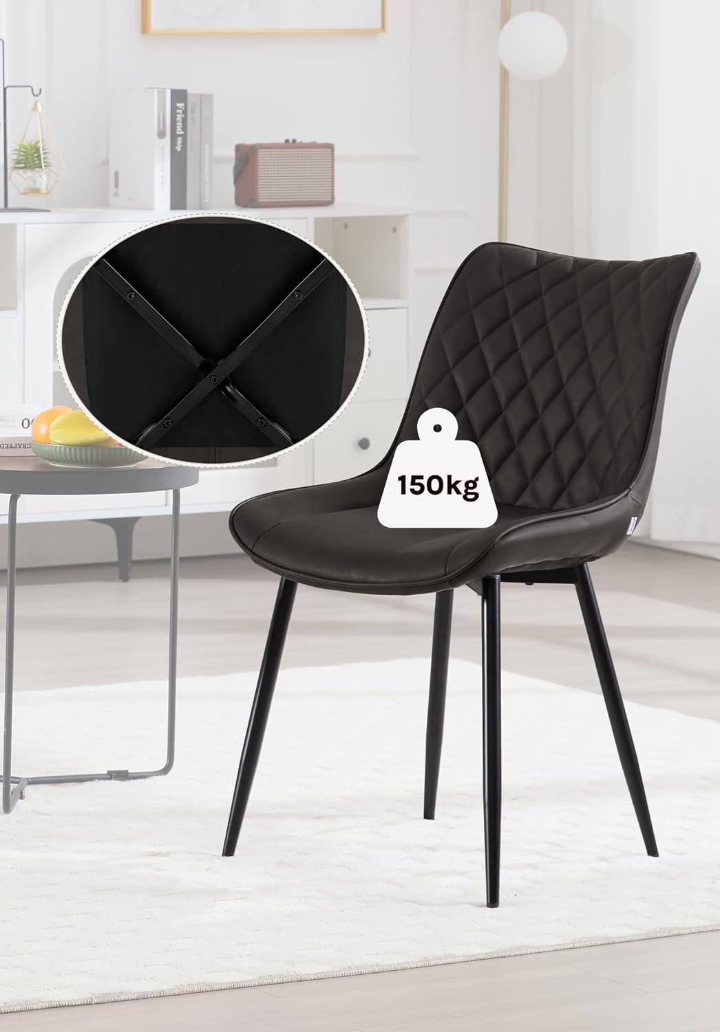 WOLTU 4 x Esszimmerstühle 4er Set Esszimmerstuhl Küchenstuhl Polsterstuhl Design Stuhl mit Rückenleh