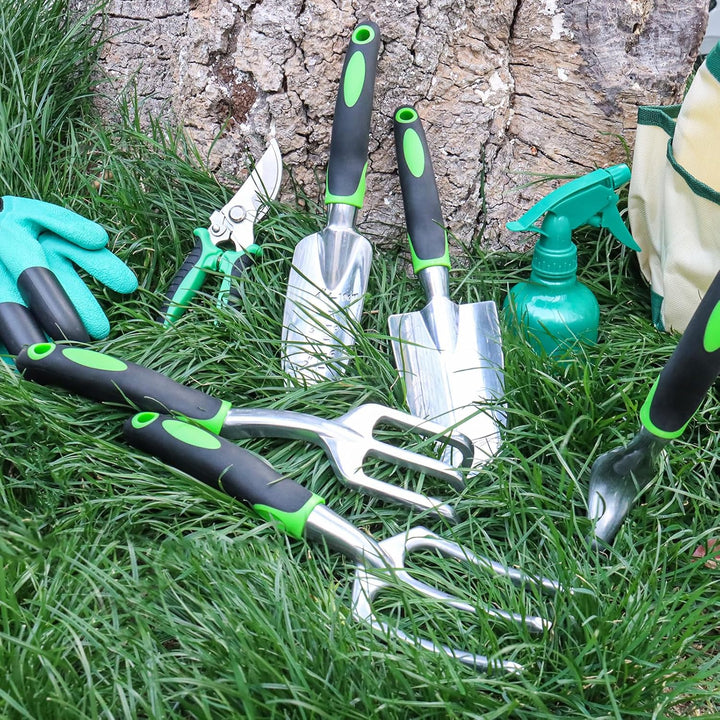 penobon Gartenwerkzeug Set, 13 Stück Edelstahl Gartengeräte Set mit Aufbewahrungstasche, Geschenke f