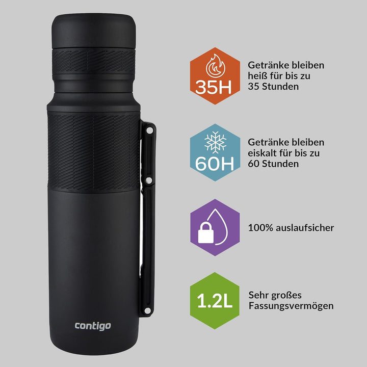 Contigo Thermoflasche Thermalock, Edelstahl Isolierbecher, Kaffebecher to go, auslaufsicher, spülmas