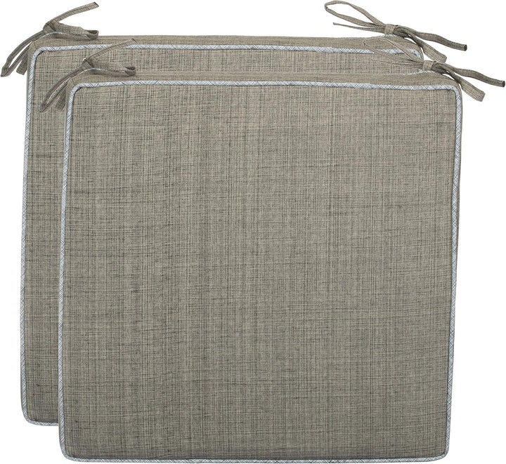 Brandsseller Outdoor Garten Sitzkissen Auflagen Kissen mit Paspel - Leinenoptik Uni - Schmutz- und W