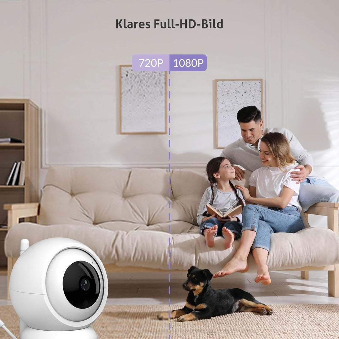 TrueLife NannyCam R3 Smart Überwachungskamera Innen, FullHD-Auflösung Kamera, Babyphone mit Kamera m