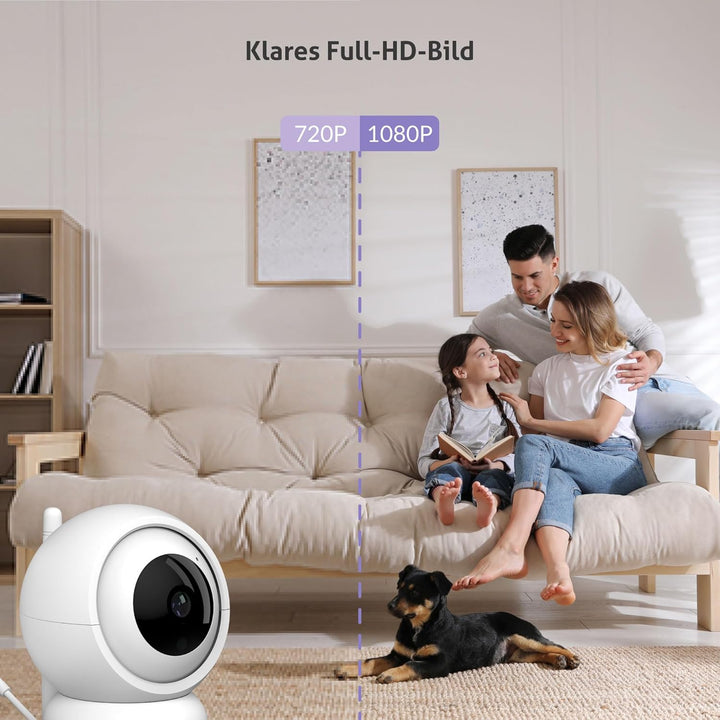 TrueLife NannyCam R3 Smart Überwachungskamera Innen, FullHD-Auflösung Kamera, Babyphone mit Kamera m