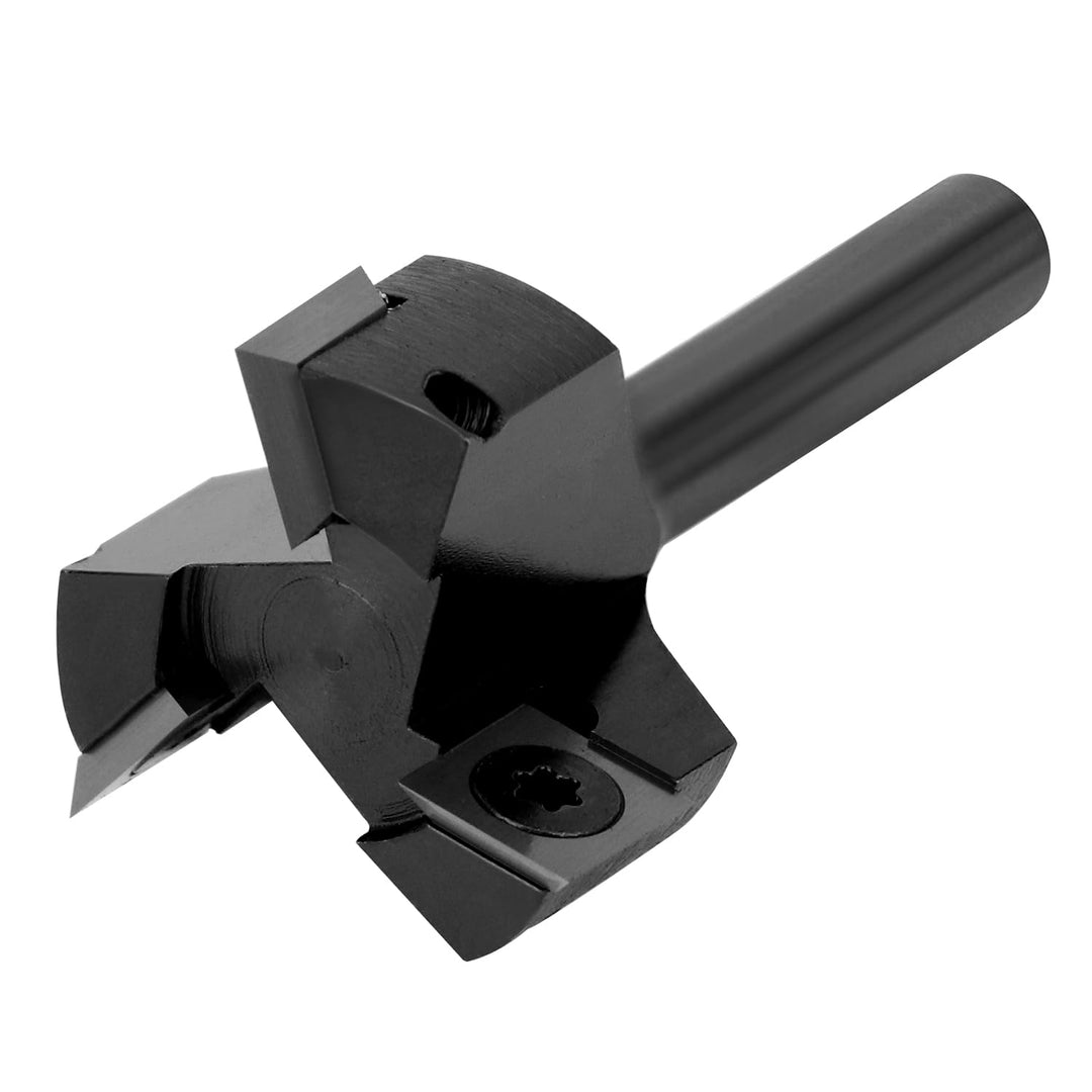 QWORK® Planfräser 8mm Schaft, 35mm Durchmesser Planfräser, Fräser für Oberfräse, Planfräser für Holz