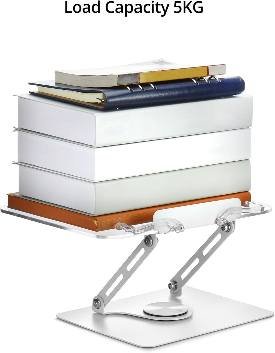 QWORK® Faltbarer Lesen Buchständer aus Acryl mit Höhenverstellbarer und 360° Drehbarer Basis, Tragba
