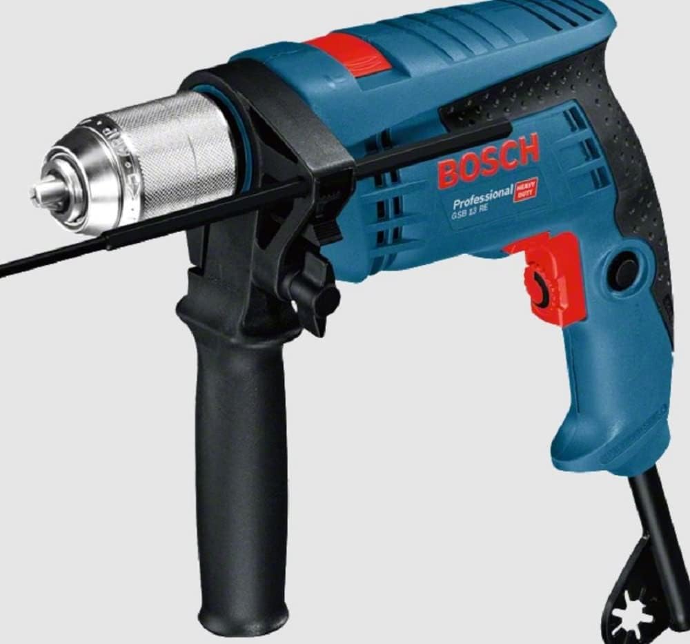 Bosch Professional Schlagbohrmaschine GSB 13 RE (Schnellspannbohrfutter 13 mm, im Karton) + 14 tlg.