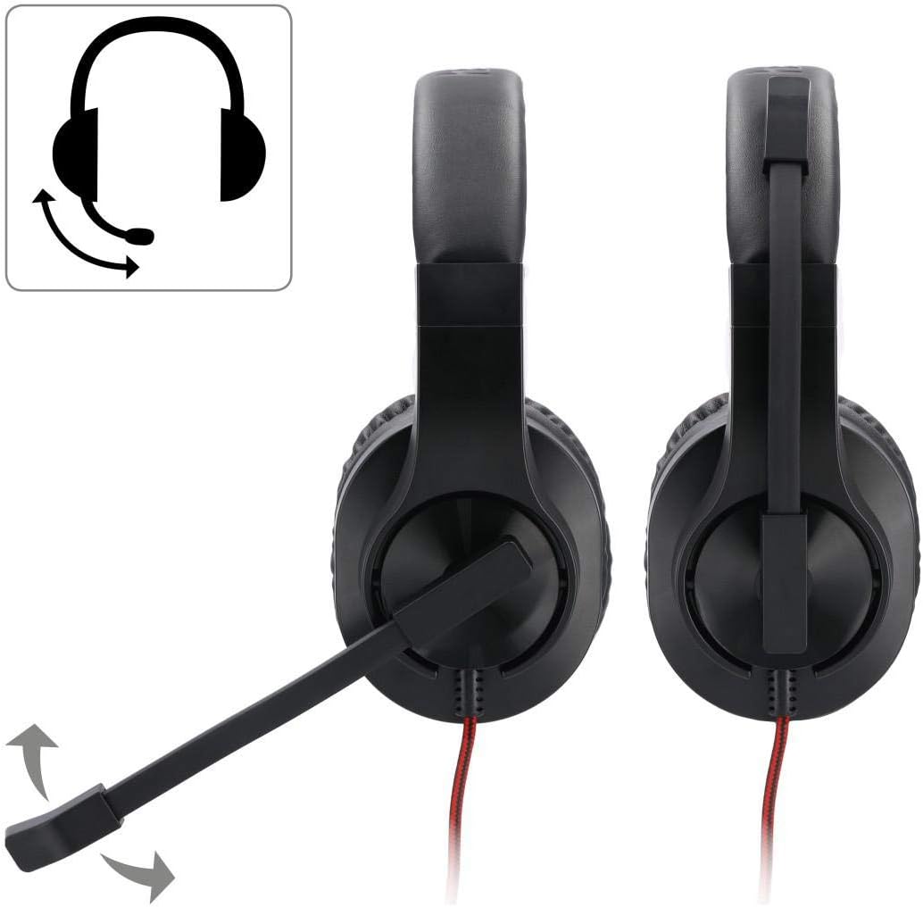 Hama USB Headset, Over Ear Kopfhörer mit Mikrofon (Headset mit Lautstärkenregler und verstellbarem M