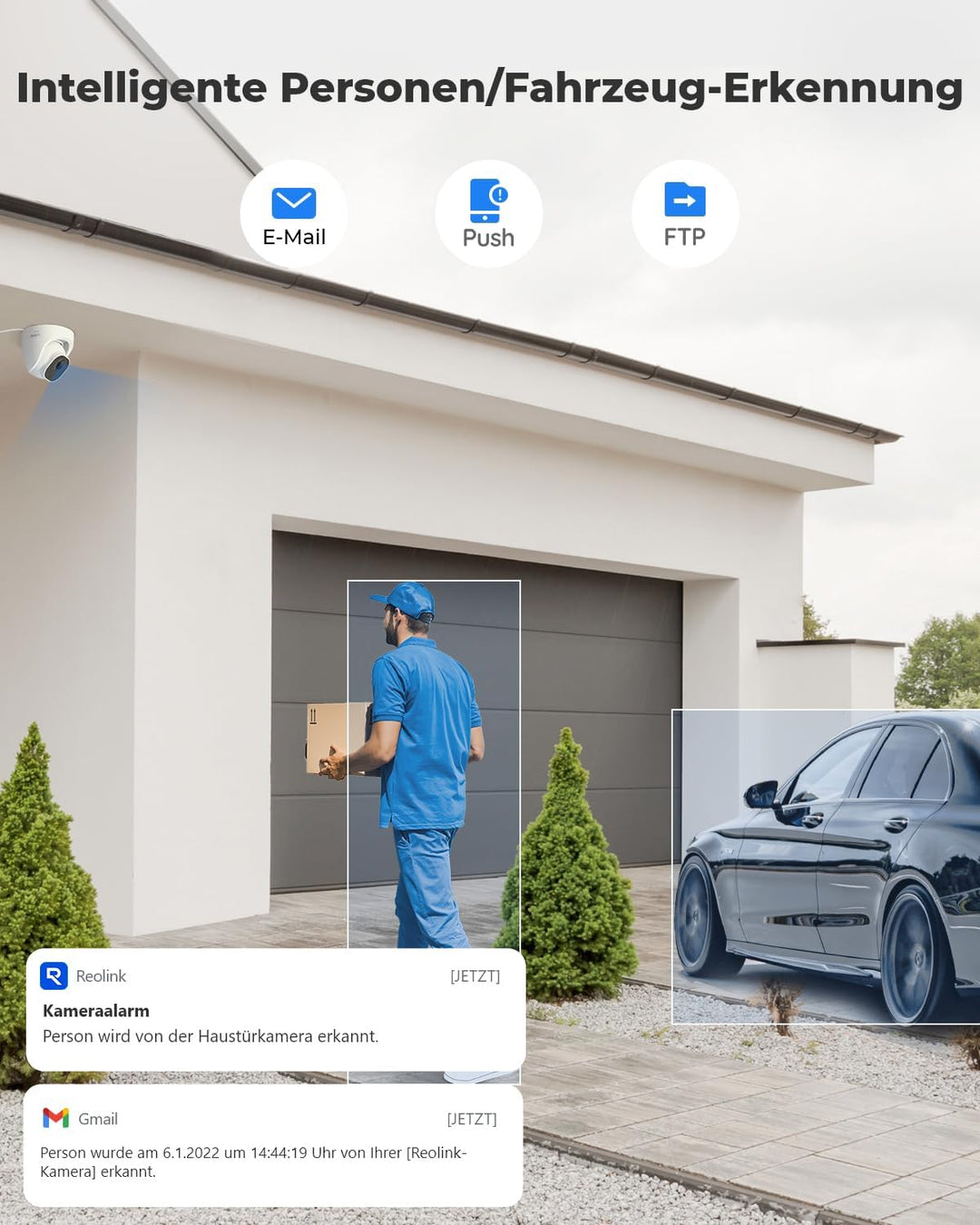 Reolink 4K Smarte IP Kamera Outdoor mit Personen-/Autoerkennung, 8MP PoE Überwachungskamera Aussen m