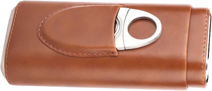 Garosa Reise-Zigarrenetui aus Leder, mit Zedernholz, gefüttert, 3 Röhren, mit Ständer aus Edelstahl