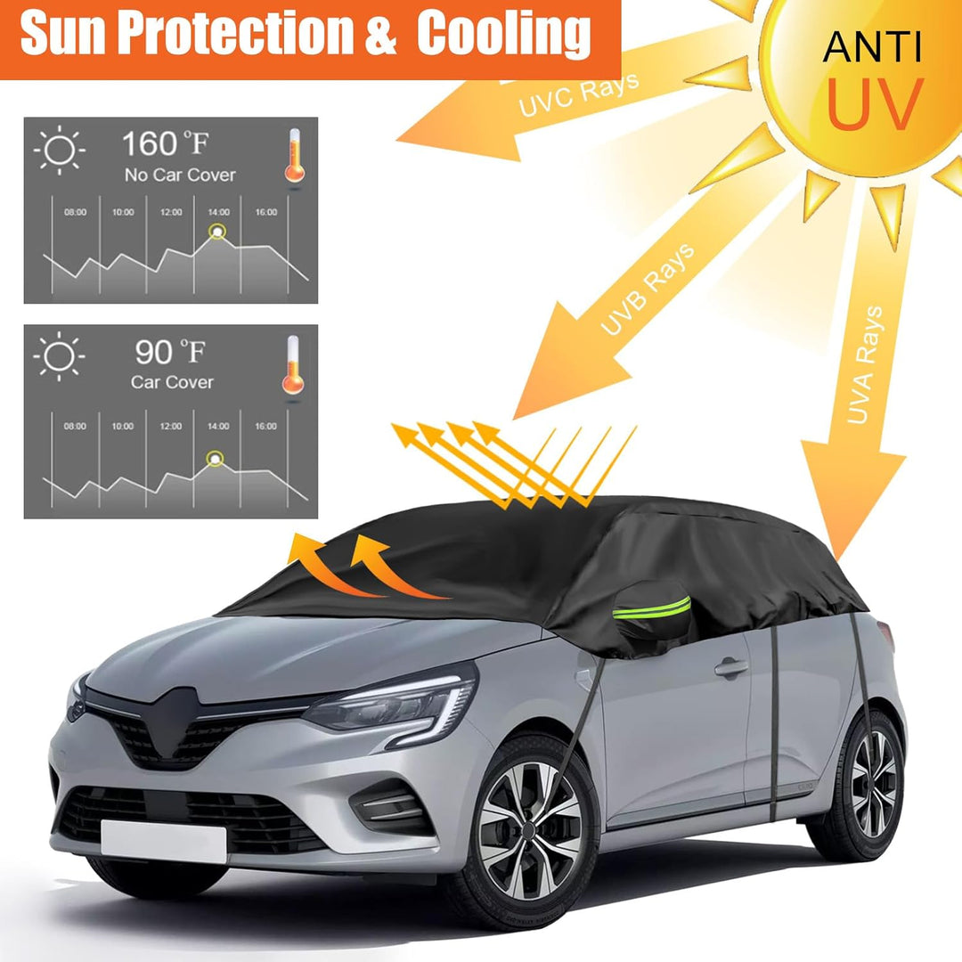 Opaltool Halbgarage für Hatchback 2005-2023 Renault Clio, Schwarz Massgeschneidertes Autogarage Soft