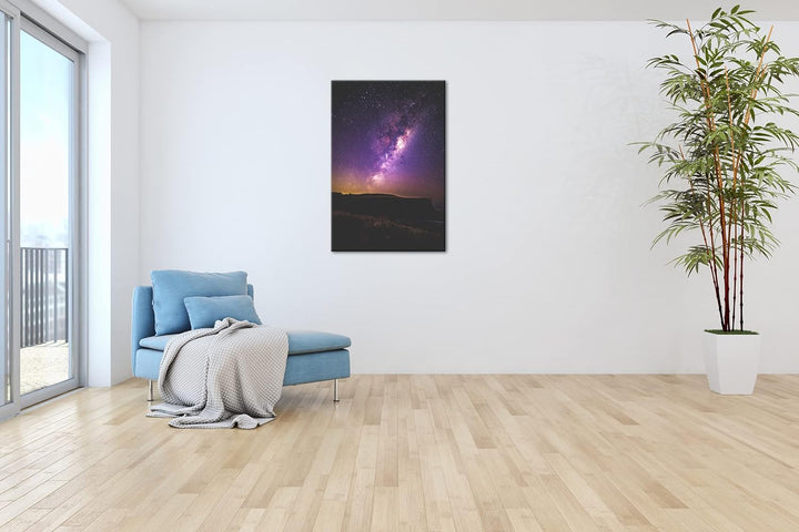 deyoli unsere magische Galaxie am Nachthimmel Format: 80x60 als Leinwandbild, Motiv fertig gerahmt a