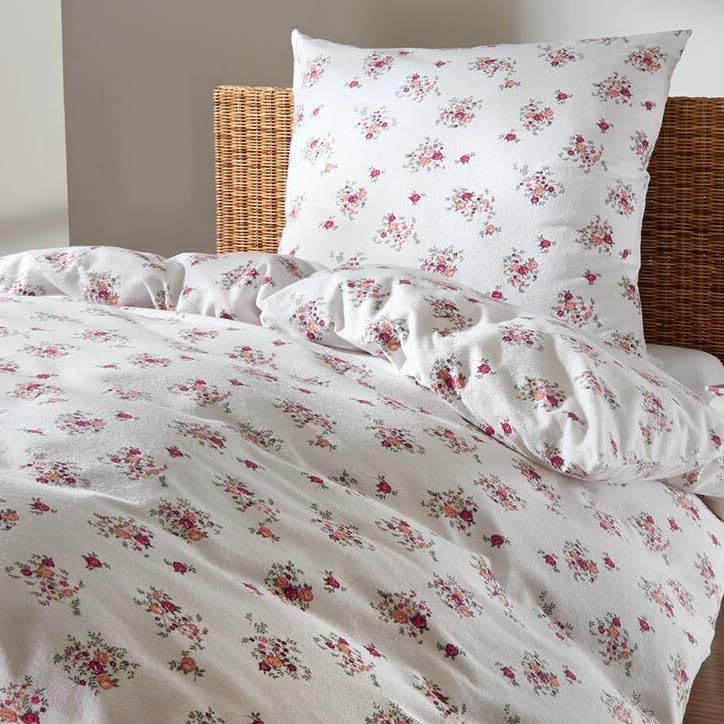 Traumschlaf Frottee Bettwäsche Claire rot 1 Bettbezug 155 x 220 cm + 1 Kissenbezug 80 x 80 cm, 1 Bet