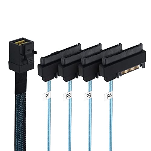 Cablecc Internes Mini SAS SFF-8643 Host auf 4 SAS 29Pin SFF-8482 Zielscheibe 6Gbps Datenserver Raid