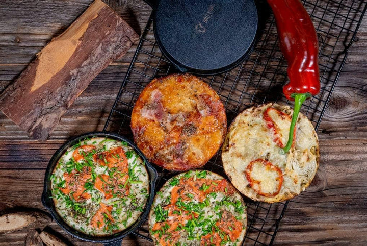 BBQ-Toro Gusseisen Grillpfännchen (6-er Set) | Ø 12,5 cm | bereits eingebrannt - preseasoned | Gusse