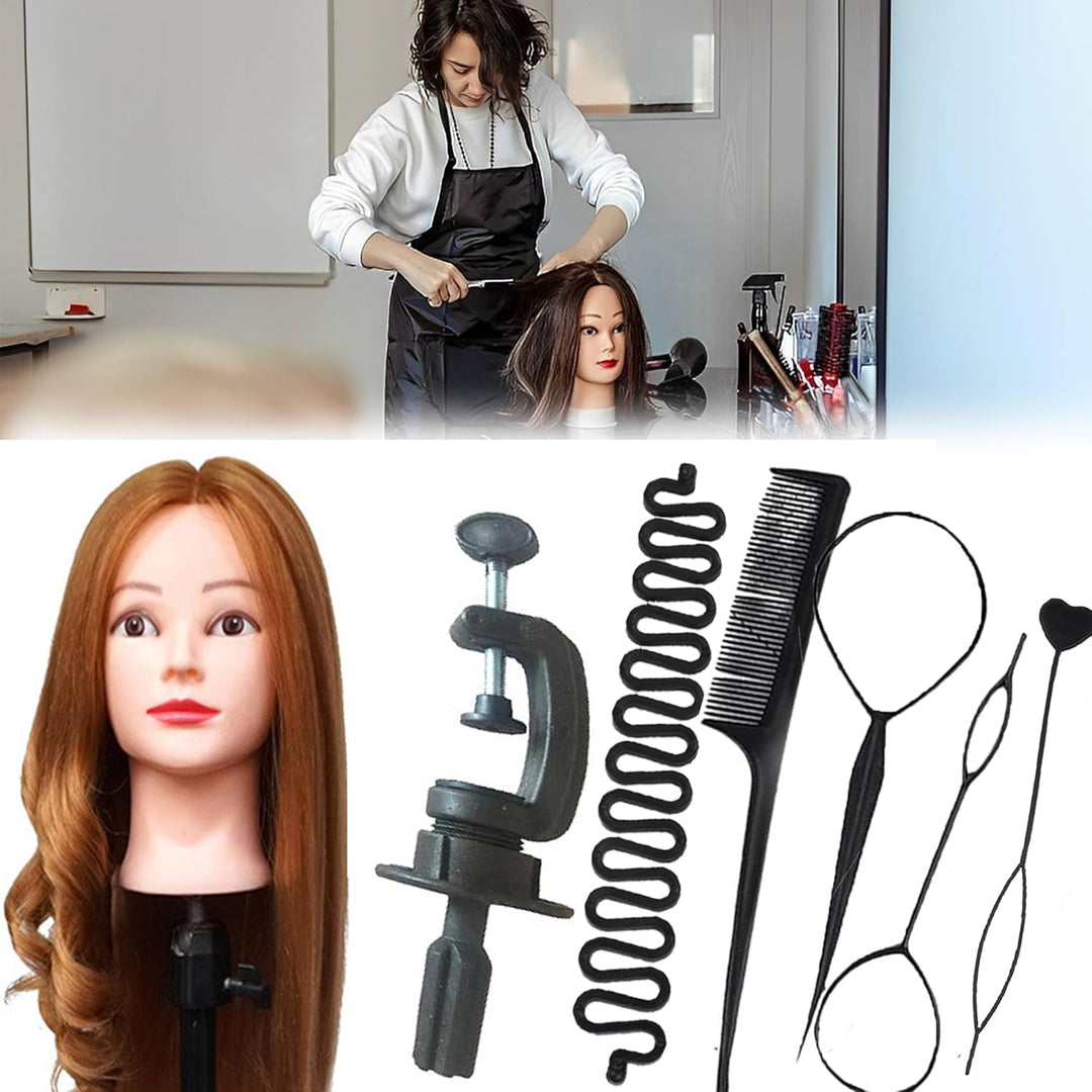 FGXY 80% Haartraining Kopf, Modell Frisur Set Werkzeuge und Feste Klammern und Unsichtbare Haarcurle