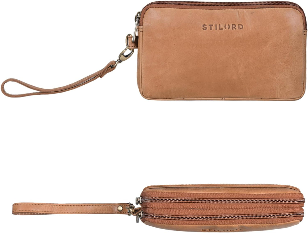 STILORD 'Richie' Handgelenktasche Leder Männer Kleine Herrenhandtasche mit Abnehmbarer Schlaufe Mode