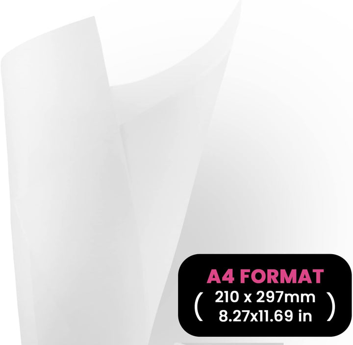 Netuno 50x Weiss Transparentpapier DIN A4 210 x 297 mm 160g Papier durchsichtig bedruckbar transpare