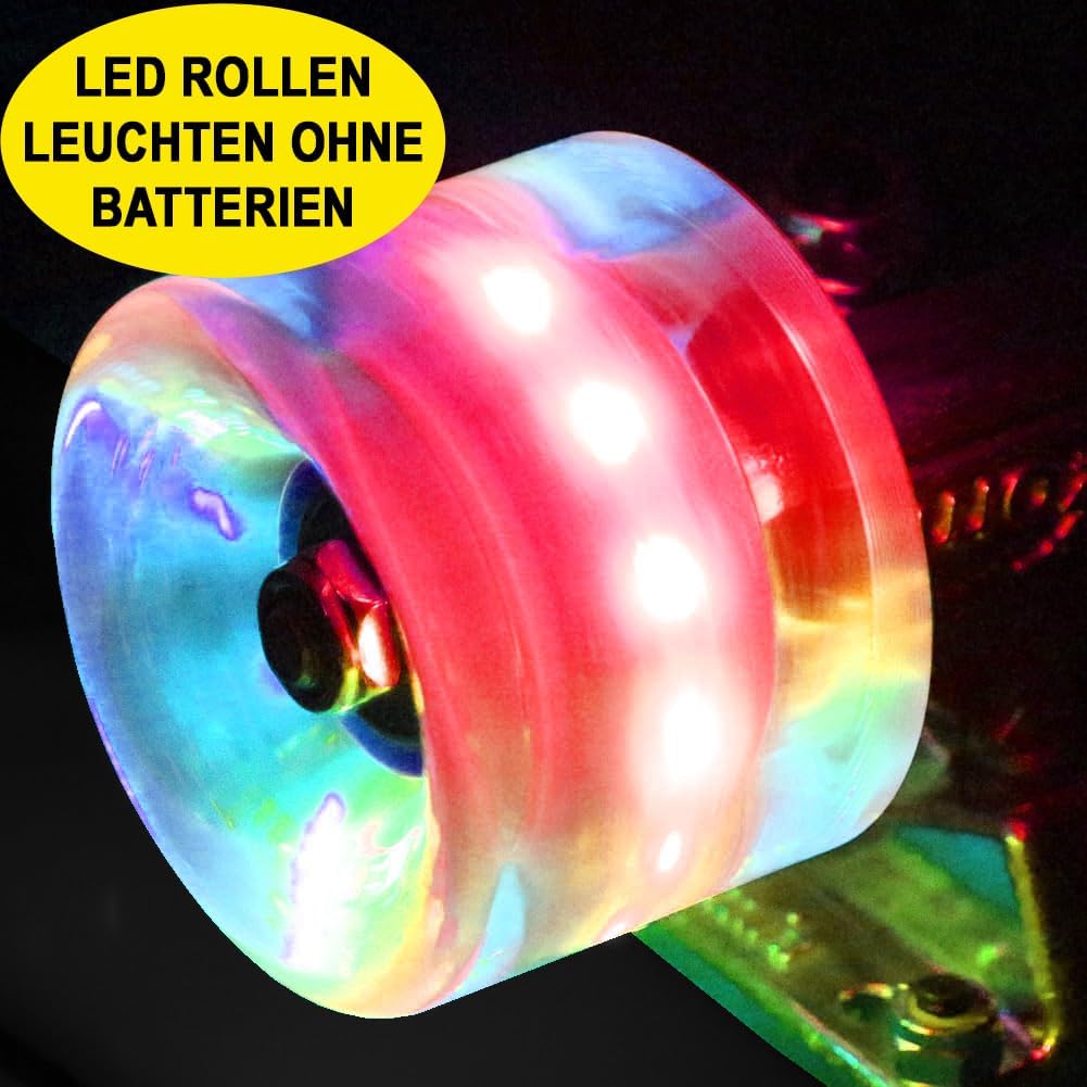 FunTomia Kinder Skateboard Cruiserboard Miniboard 57cm mit oder ohne LED Leuchtrollen Alu Truck Mach