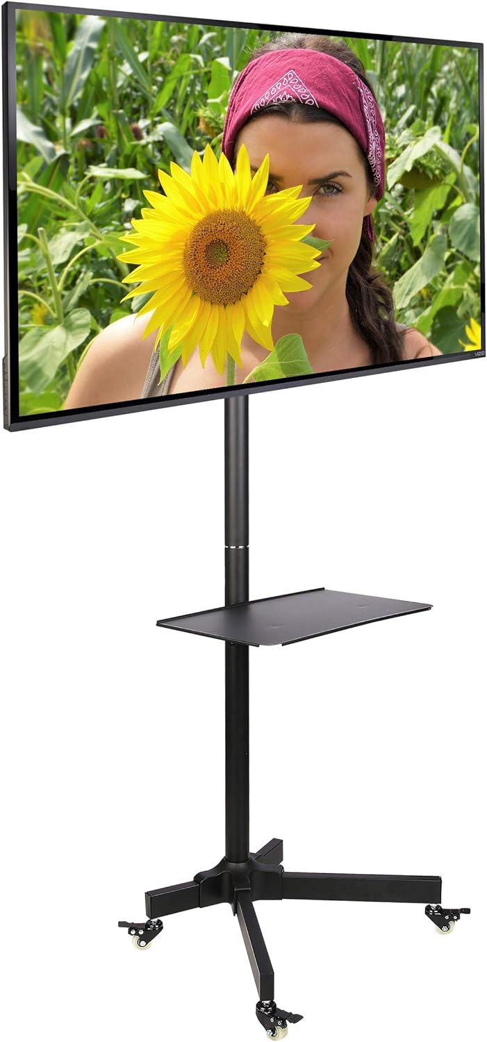 Ergosolid Standfuss mit Rollen, verstellbar, für LCD-Fernseher, 19-37 Zoll, bis 20kg, VESA-Normen vo
