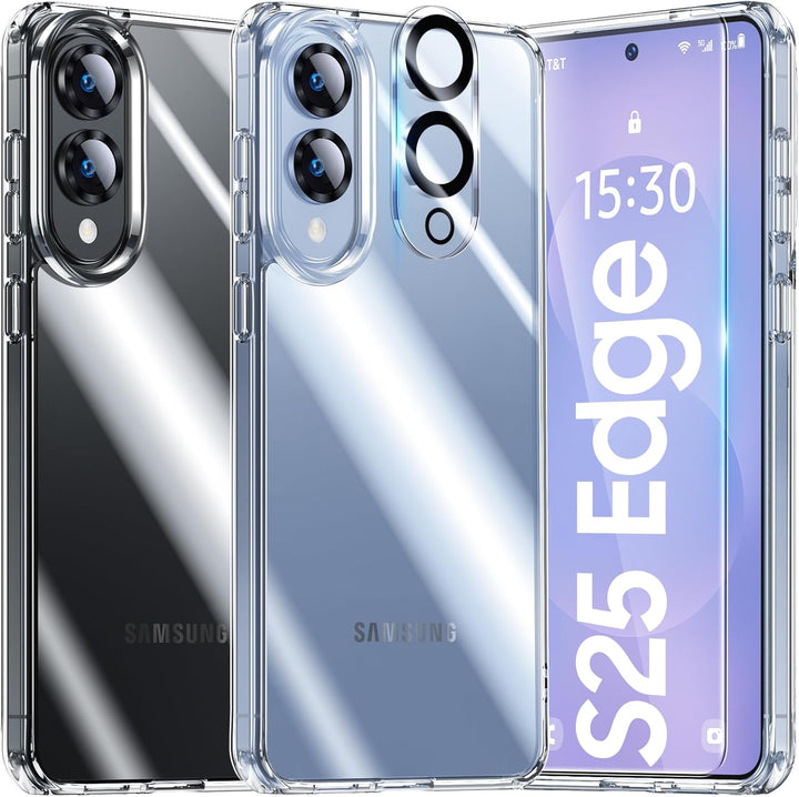 UniqueMe für Samsung Galaxy S25 Edge Hülle - Handyhülle für Samsung S25 Edge Case, 5 in 1 Set Rundum