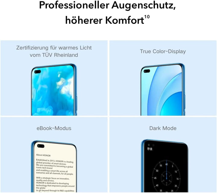HONOR 50 Lite Smartphone, 6+128 GB Handy, 6,67-Zoll-FullView-Anzeige, 64-MP-Vierfachkamera, 66-W-Sup