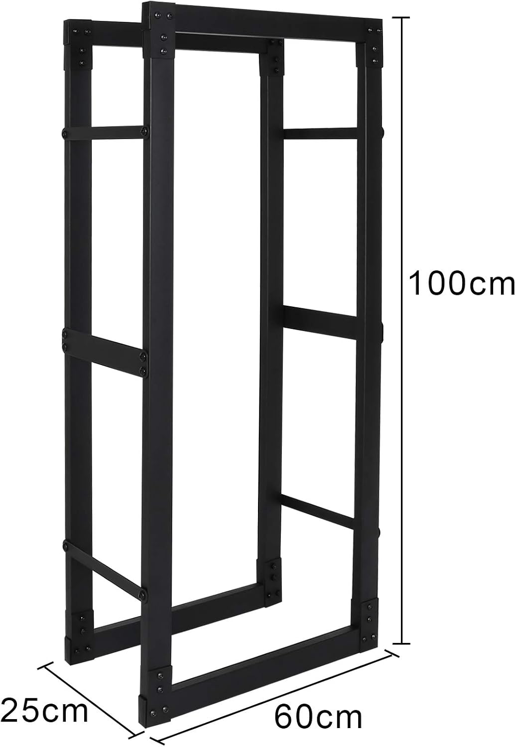 Lospitch Kaminholzregal aus Stahl Brennholzregal Feuerholzregal In Matt Schwarzem Design und Stabile