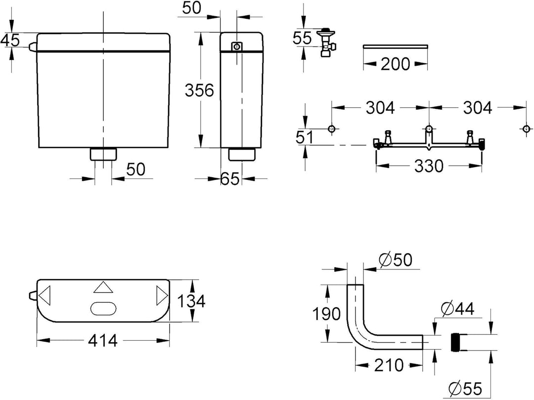 GROHE QUICKFIX Start - Spülkasten für WC (mit Start-Stopp Wassersparfunktion, 6-9l einstellbar, Aufp