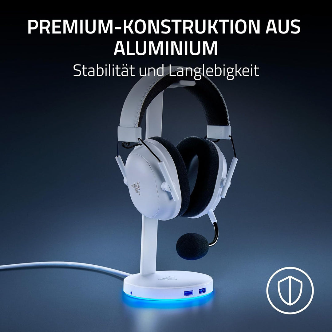 Razer Base Station V2 Chroma (Mercury) - Headset-Ständer mit USB-Hub und RGB-Beleuchtung (mit 7.1 Su