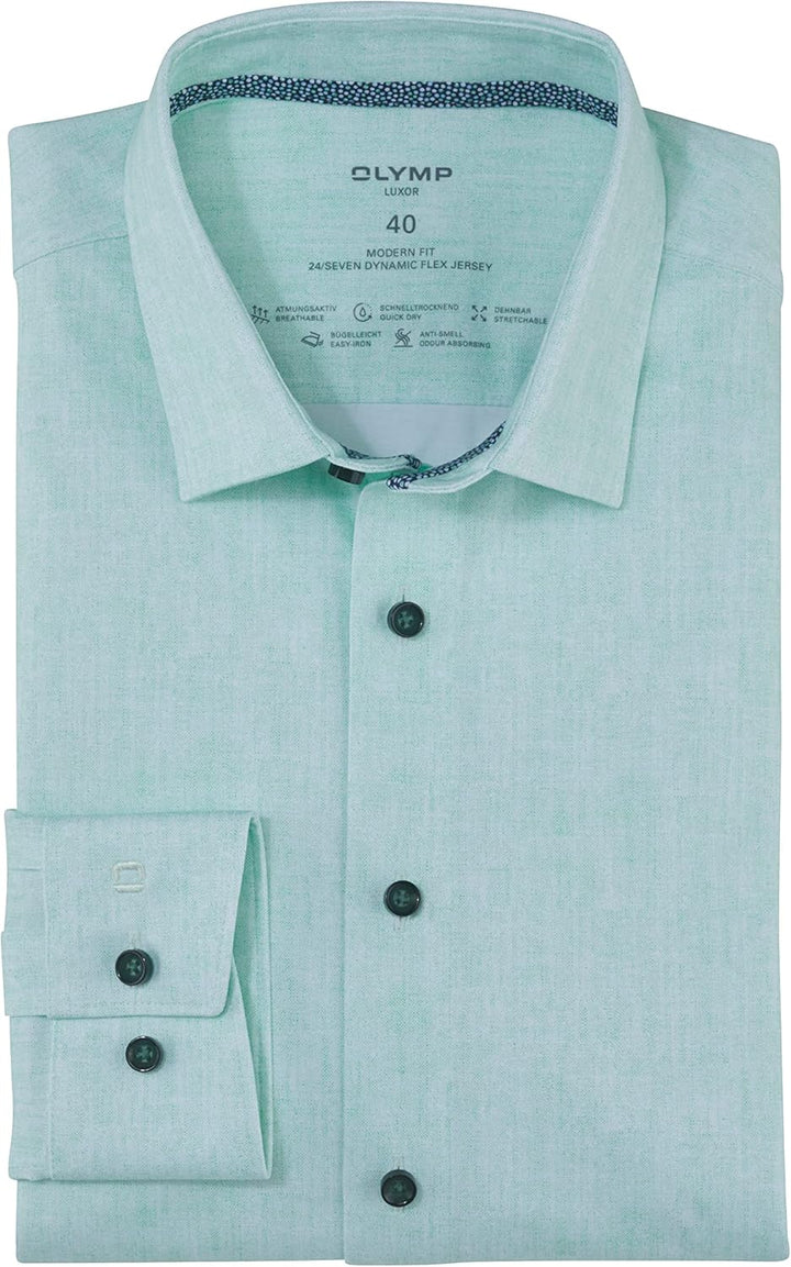 OLYMP Herren Businesshemd Langarm Luxor 24/Seven,modern fit,New Kent 37 Hellgrün 40, 37 Hellgrün 40